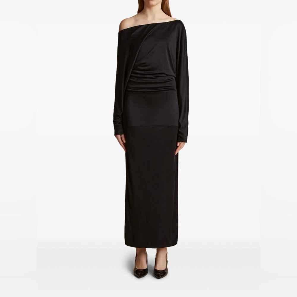 KHAITE Black Long Sleeve Dress